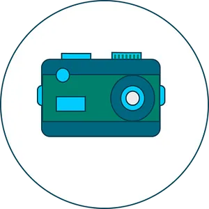 Vintage Style Camera Icon PNG Image