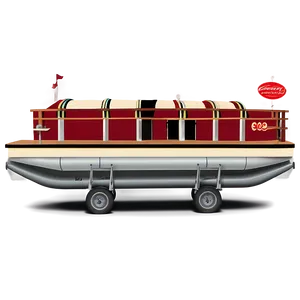 Vintage Style Pontoon Boat Png Qtl PNG Image