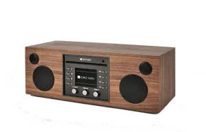 Vintage Style Wooden Radio Speaker PNG Image