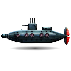 Vintage Submarine Design Png 05252024 PNG Image