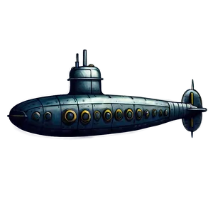 Vintage Submarine Design Png 05252024 PNG Image