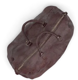 Vintage Suede Duffle Bag PNG Image