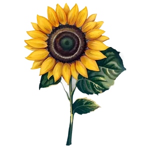 Vintage Sunflower Transparent Png 05262024 PNG Image