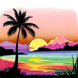 Vintage Sunset Beach Party Png 22 PNG Image