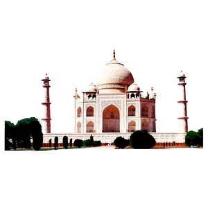 Vintage Taj Mahal Illustration Png Kvr67 PNG Image