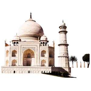 Vintage Taj Mahal Illustration Png Qpi52 PNG Image