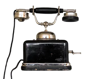 Vintage Telephone Black Background PNG Image