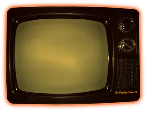 Vintage Television Orange Backdrop PNG Image