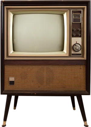 Vintage Televisionon Stand PNG Image