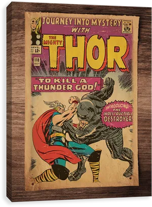 Vintage Thor Comic Cover PNG