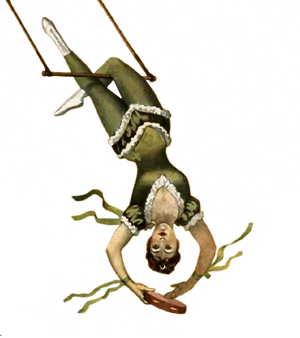 Vintage_ Trapeze_ Artist_ Performance PNG Image