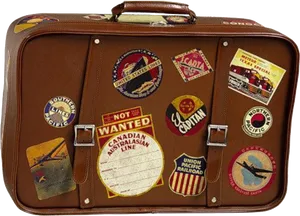 Vintage Travel Stickers Suitcase PNG Image