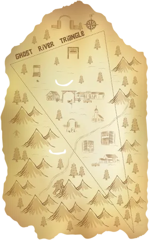 Vintage Treasure Map Illustration PNG Image