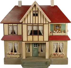 Vintage Tudor Style Dollhouse PNG Image