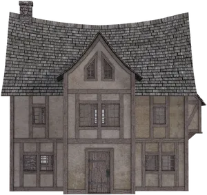 Vintage Tudor Style House Sketch PNG Image