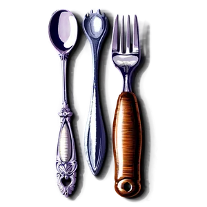 Vintage Utensils Illustration Png Mpk PNG Image