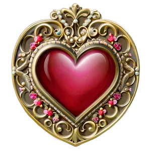 Vintage Valentine Heart Png Ajp PNG Image