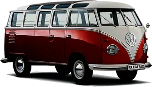 Vintage Volkswagen Electric Bus PNG Image