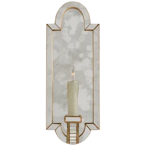 Vintage Wall Sconce With Candle PNG Image