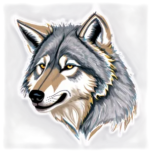 Vintage Wolf Face Sketch Png Vin95 PNG Image