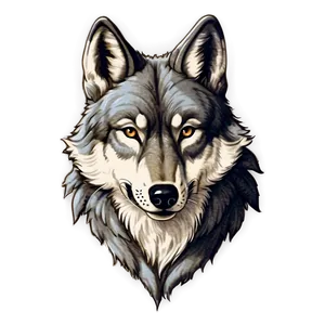 Vintage Wolf Face Sketch Png Yim PNG Image