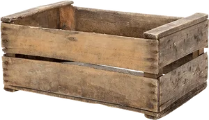 Vintage Wooden Crate PNG Image