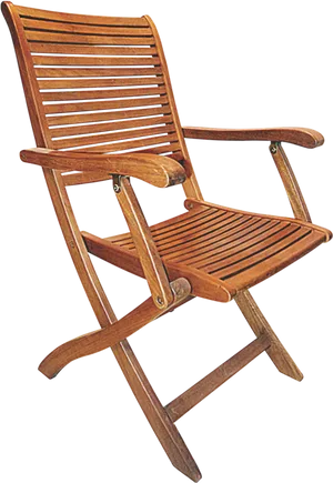 Vintage Wooden Folding Chair PNG Image