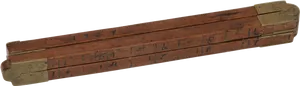 Vintage Wooden Folding Ruler PNG Image