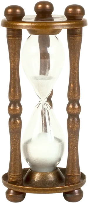 Vintage Wooden Hourglass PNG Image