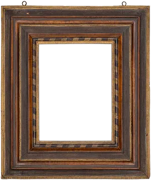 Vintage Wooden Picture Frame PNG Image