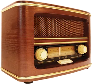 Vintage Wooden Radio PNG Image