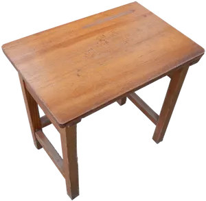 Vintage Wooden School Desk PNG Image