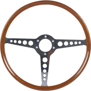 Vintage Wooden Steering Wheel.png PNG Image