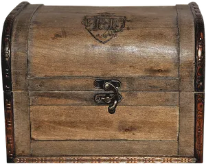 Vintage Wooden Treasure Chest PNG Image