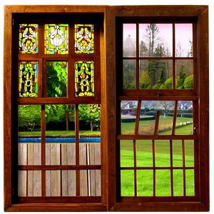 Vintage Wooden Windows Png 06112024 PNG Image