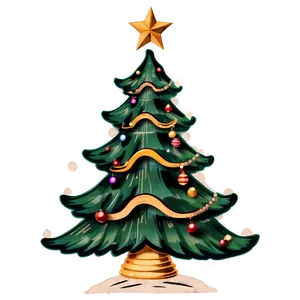 Vintage Xmas Tree Style Png 06292024 PNG Image