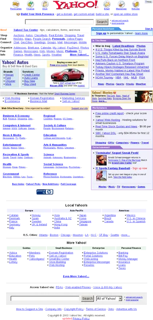 Vintage Yahoo Homepage Screenshot PNG Image