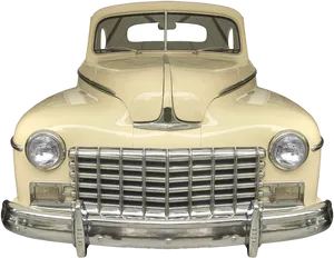 Vintage Yellow Car Front View PNG Image