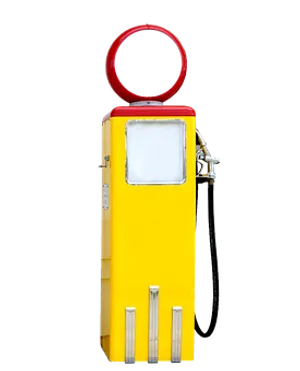 Vintage Yellow Gas Pump PNG Image