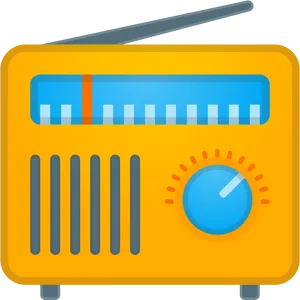 Vintage Yellow Radio PNG Image