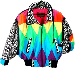 Vintage90s Colorblock Windbreaker Jacket PNG Image