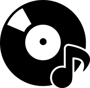 Vinyl_ Record_and_ Music_ Note_ Icon PNG Image