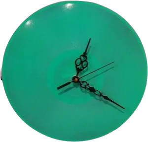 Vinyl Record Wall Clock Green PNG Image