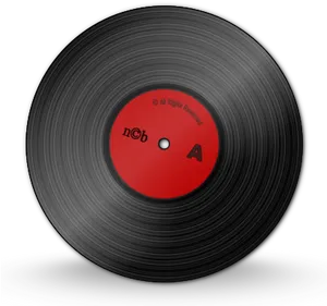 Vinyl Recordwith Red Label PNG Image