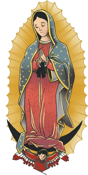 Virgen De Guadalupe Illustration PNG Image