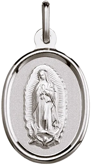 Virgen De Guadalupe Silver Pendant PNG Image