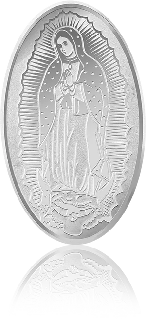 Virgen De Guadalupe Silver Relief PNG Image