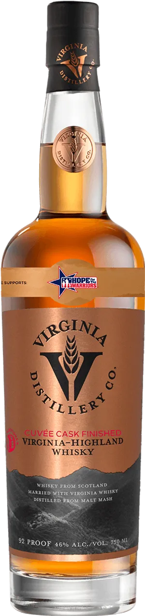 Virginia Distillery Co Cuvee Cask Finished Whisky Bottle PNG
