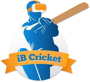 Virtual Cricket Player Logo PNG Image