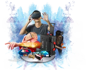 Virtual Reality Experience Collage PNG Image